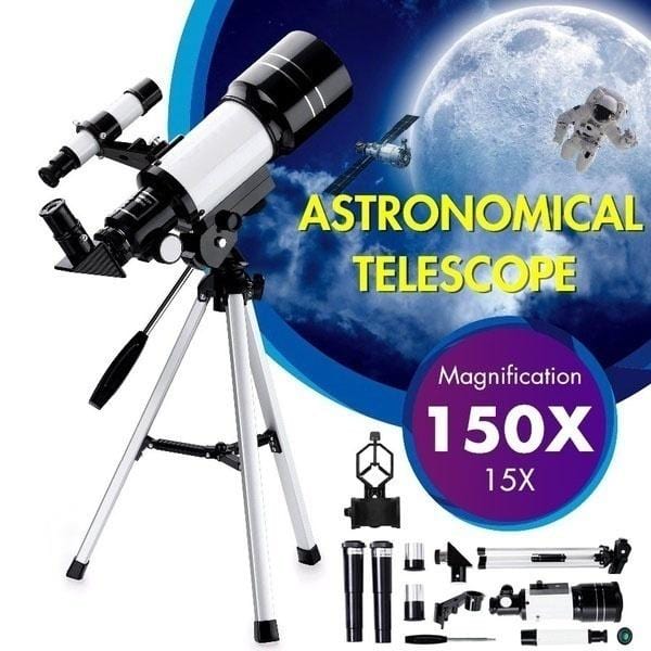 Beginner Astronomical Telescope 70 mm Refractor Phone Adapter
