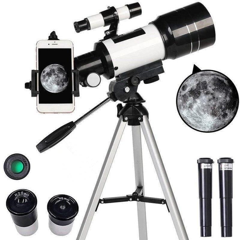 Beginner Astronomical Telescope 70 mm Refractor Phone Adapter