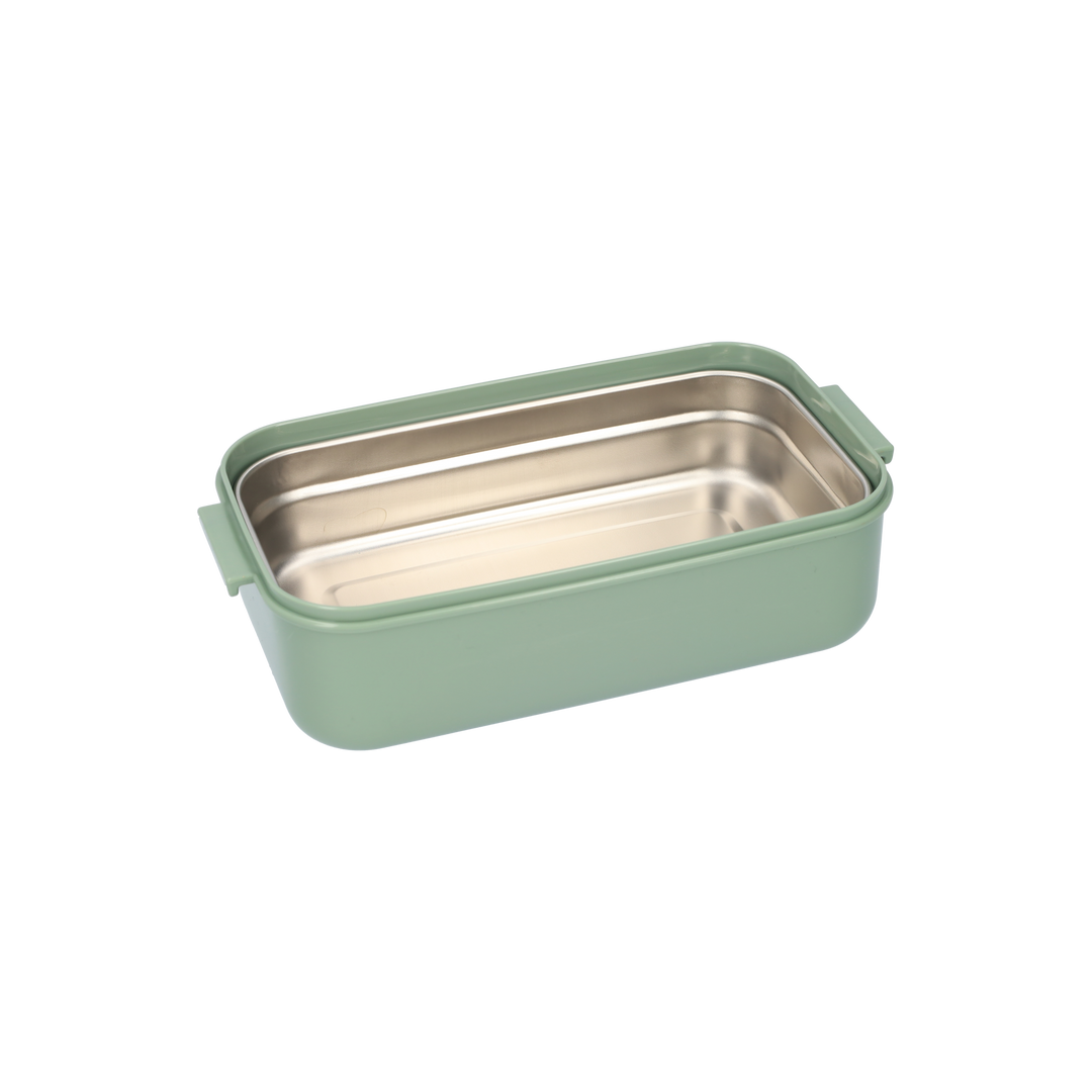 Bento Box Leak-Proof BPA-Free Plastic | Green, Compact Size for Adults and Children | Soup Bowl and Cutlery Set Included