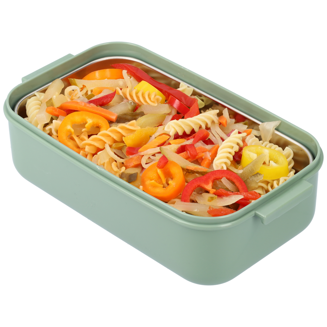 Bento Box Leak-Proof BPA-Free Plastic | Green, Compact Size for Adults and Children | Soup Bowl and Cutlery Set Included