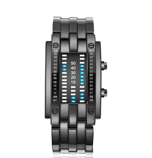 Binary LED Watch Alloy Water-Resistant with Scratch-Resistant Glass