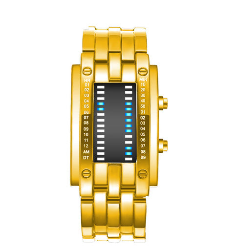 Binary LED Watch Alloy Water-Resistant with Scratch-Resistant Glass