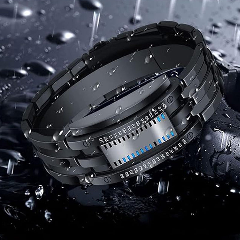 Binary LED Watch Alloy Water-Resistant with Scratch-Resistant Glass