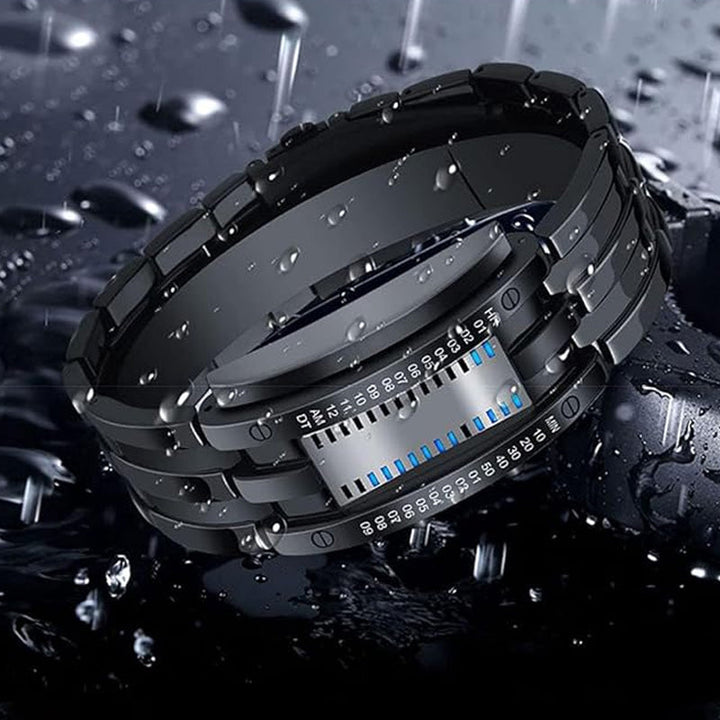 Binary LED Watch Alloy Water-Resistant with Scratch-Resistant Glass