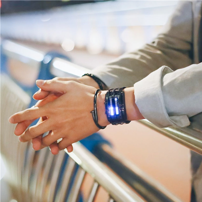 Binary LED Watch Alloy Water-Resistant with Scratch-Resistant Glass