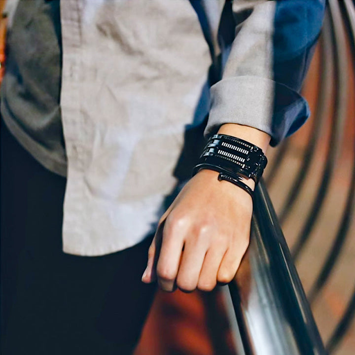 Binary LED Watch Alloy Water-Resistant with Scratch-Resistant Glass