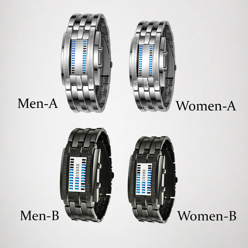 Binary LED Watch Alloy Water-Resistant with Scratch-Resistant Glass