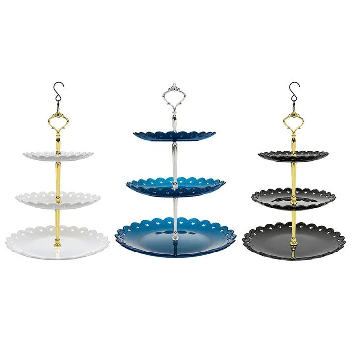 Bird Feeder 3-Tier Bath Combo Weather-Resistant with Hanging Chain
