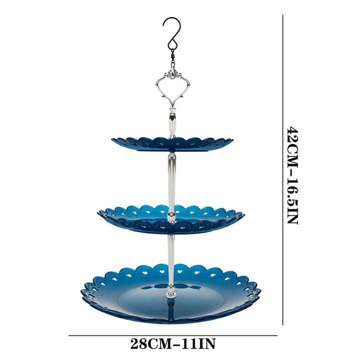 Bird Feeder 3-Tier Bath Combo Weather-Resistant with Hanging Chain