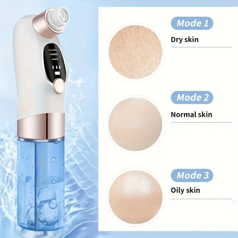 Blackhead Remover Vacuum Tool | Negative Pressure, 6 Interchangeable Heads | Dual Tank Pore Cleanser with LED Display