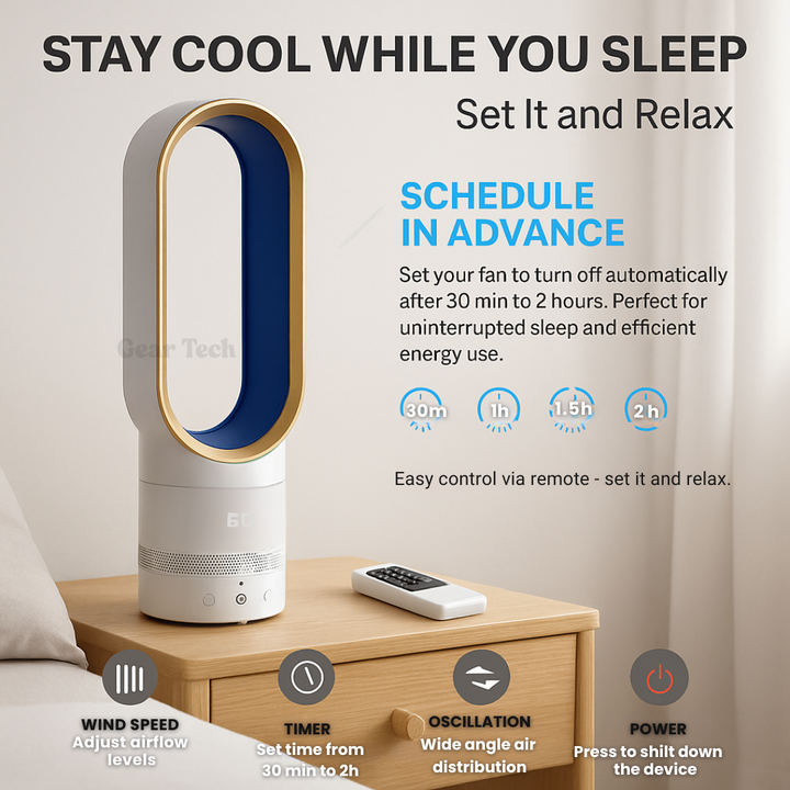 Bladeless Fan with Remote Control | 40cm Tower Fan with Timer &amp; Oscillation