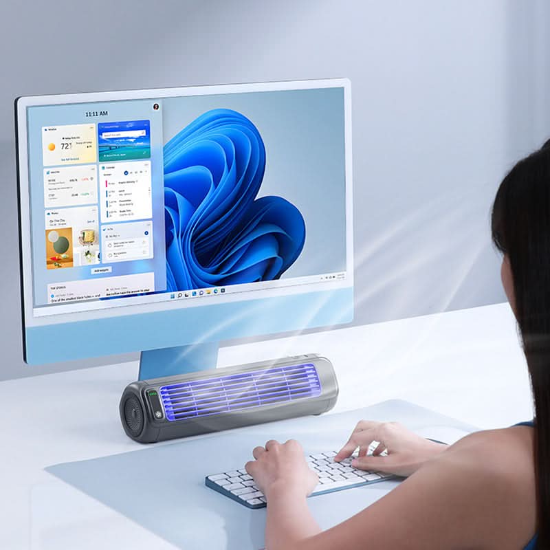 Bladeless Portable Air Cooler Fan | Rechargeable 2000mAh | Wall Mount & Tabletop | 12-Hour Battery