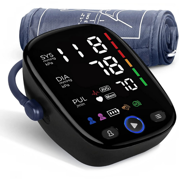 Blood Pressure Monitor with LED Display | Dual-User Memory, 120 Readings Each | Battery or USB-C, Auto Arm Detection