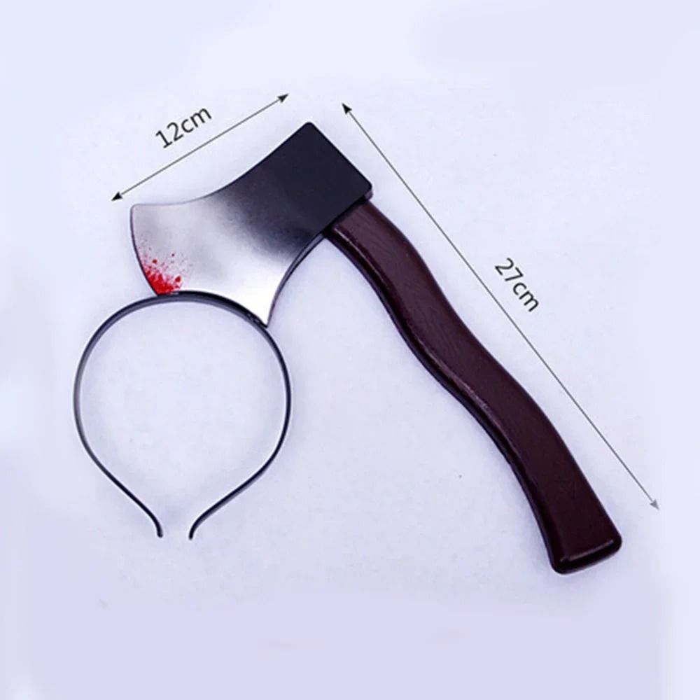 Bloody Weapon Headband Halloween Costume Prop | Head-Through Optical Illusion Design | Lightweight Flexible Plastic