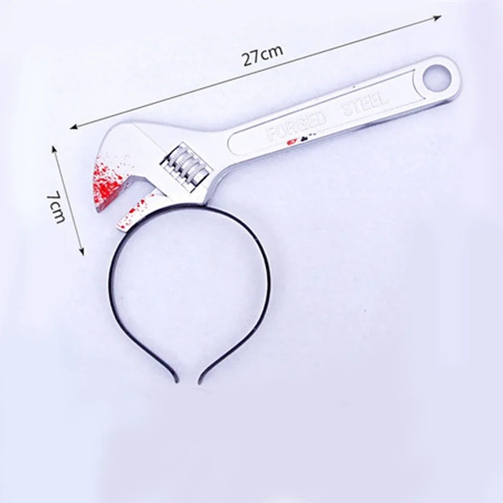 Bloody Weapon Headband Halloween Costume Prop | Head-Through Optical Illusion Design | Lightweight Flexible Plastic