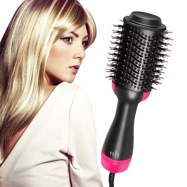 Blow Dry Brush Hot Air Styler with Curved Edges | Ceramic Oval Barrel 1000W | Volumising Smooth Shine Styling Results