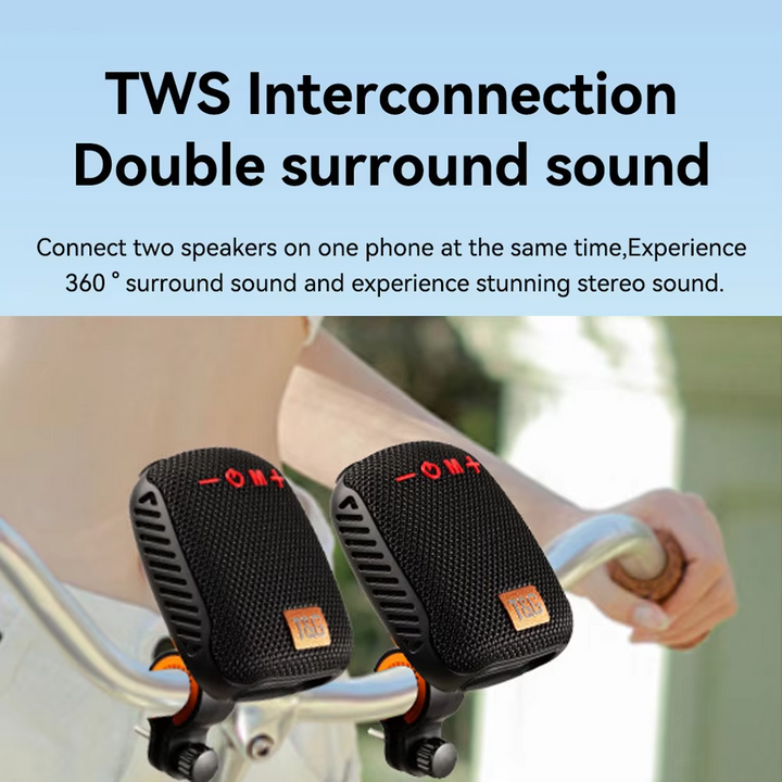 Bluetooth Bike Speaker Handlebar Mount Waterproof with Hands-Free Calling