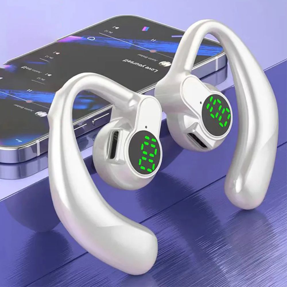 Bluetooth Headphones Open-Ear Wireless Touch Control with 20-Hour Battery