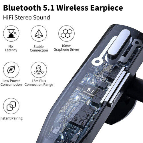 Bluetooth Headset Wireless Noise-Cancelling with 25-Hour Battery Life