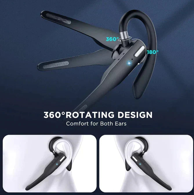 Bluetooth Headset Wireless Noise-Cancelling with 25-Hour Battery Life