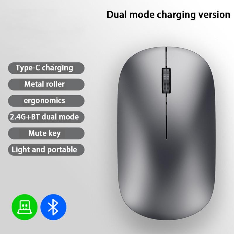 Bluetooth Wireless Mouse | Dual Mode 2.4G &amp; Bluetooth 5.0, 3-Level DPI | Silent Click, Type-C Fast Charging, Multi-Device