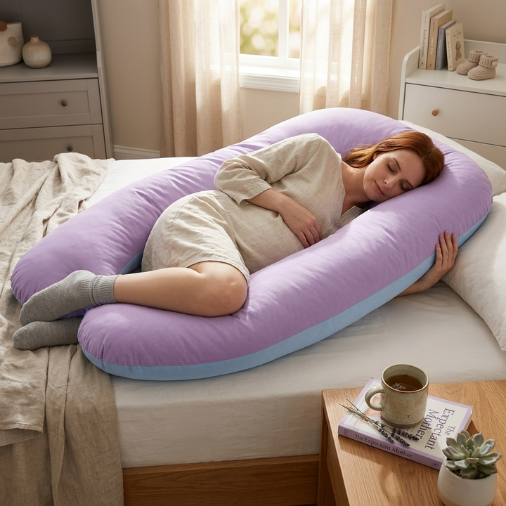 Body Pillow Full Body Support Cushion | Removable Washable Cover | Side Sleeper &amp; Pregnancy Support Multi Use Lounger 1