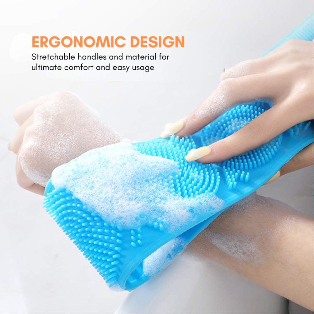 Silicone Body Scrubber Exfoliating Shower Brush | Dual-Sided Textured Massage Surface | Stretch Grip for Daily Bath Care 3