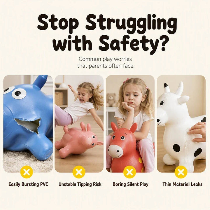 Bouncy Animal Hopper Thickened Rubber Ride-On with 30 Built-In Songs
