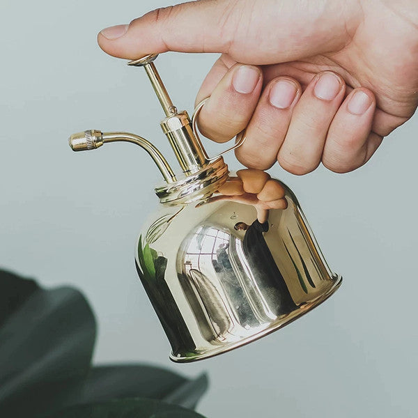 Brass Plant Mister for Men | Fine Mist Spray Mechanism | Lightweight Portable Design for Controlled Plant Watering