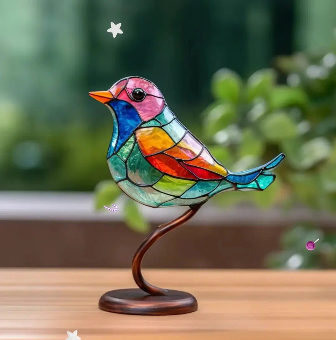 Breezy Bird Decoration | Five Coloured Birds On A Branch