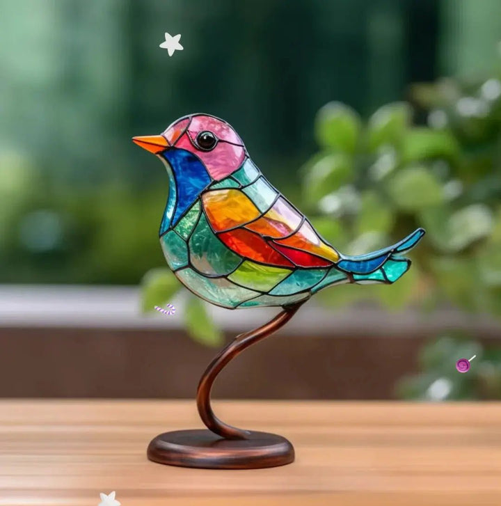 Breezy Bird Decoration | Five Coloured Birds On A Branch