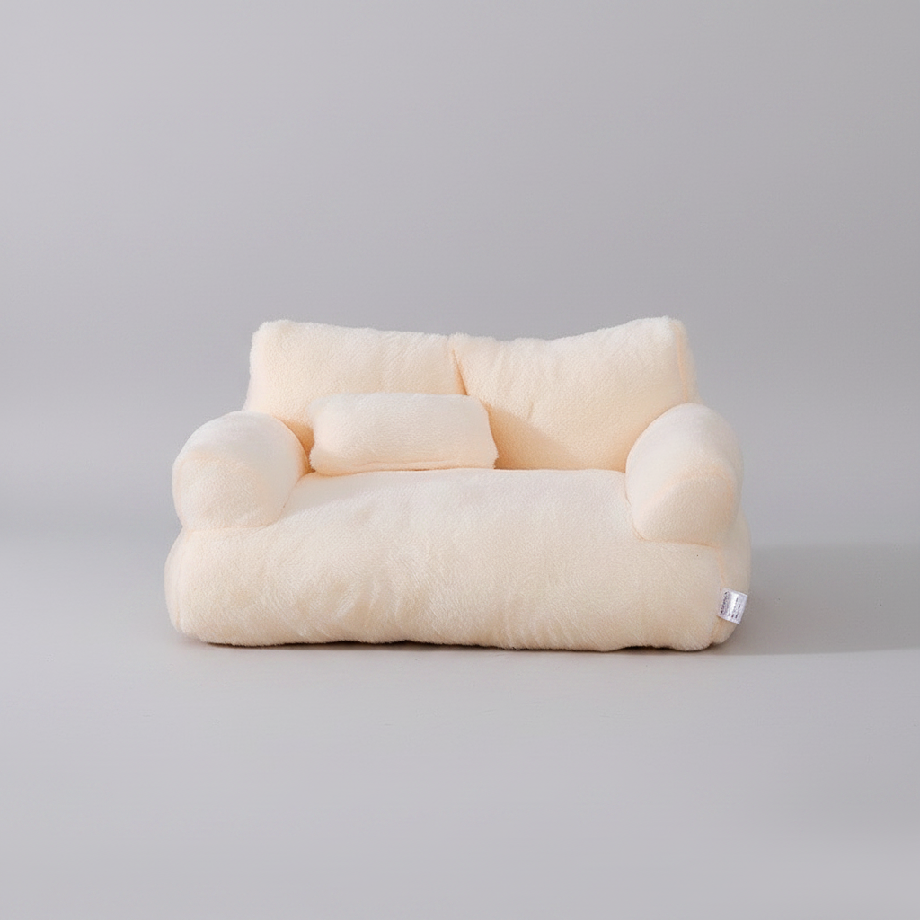 Calming Pet Sofa with Raised Sides | Removable Zipper Cover | Cosy Furniture-Style Pet Couch for Naps &amp; Lounging