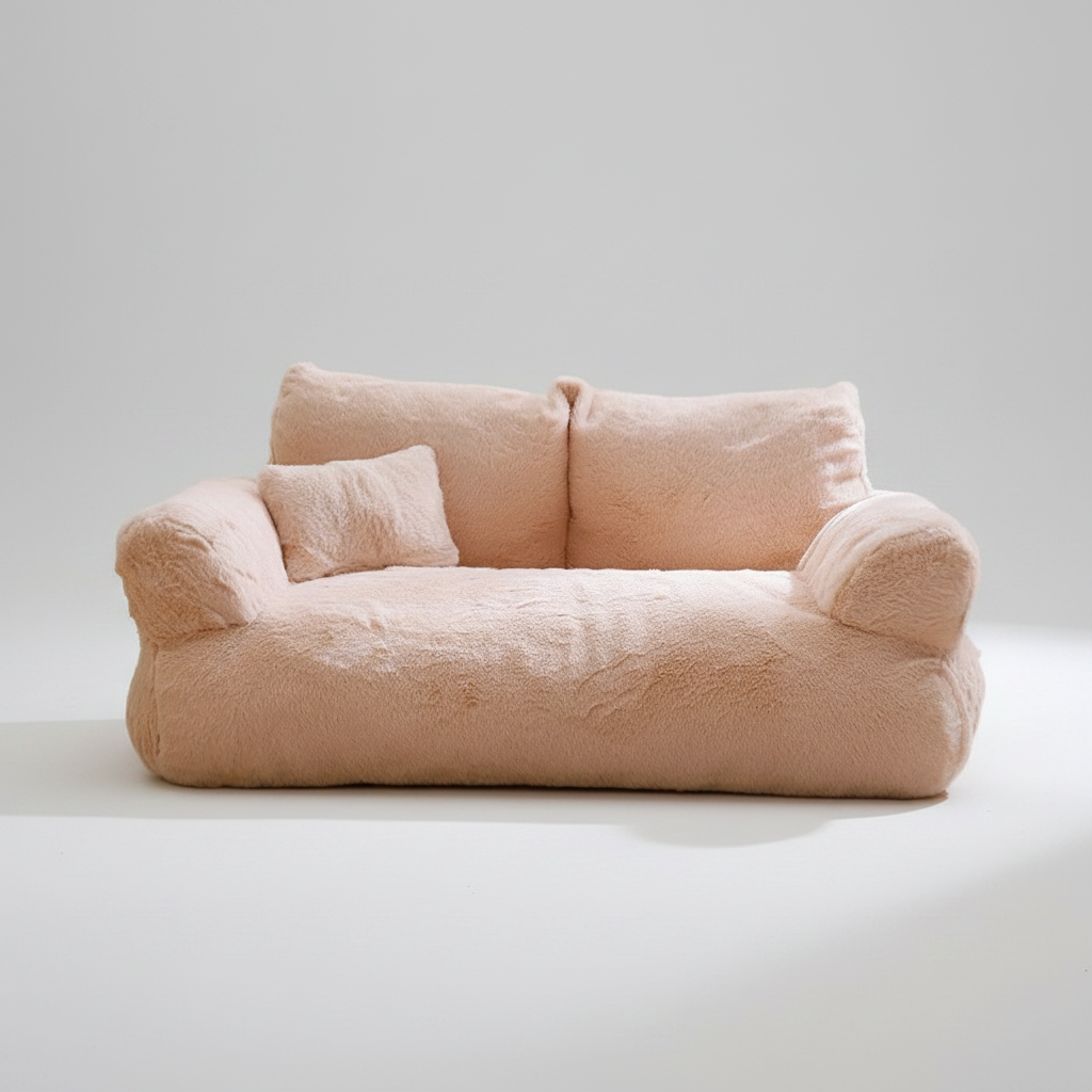 Calming Pet Sofa with Raised Sides | Removable Zipper Cover | Cosy Furniture-Style Pet Couch for Naps &amp; Lounging
