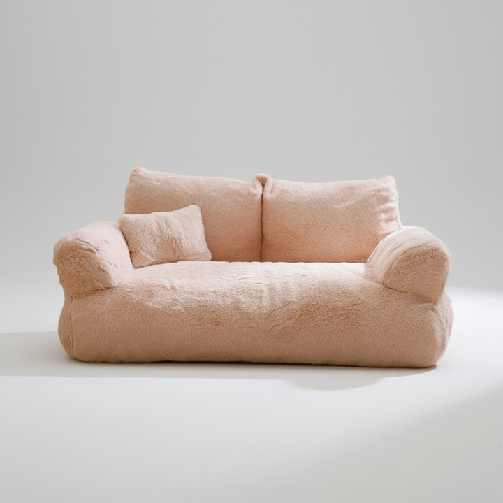 Calming Pet Sofa with Raised Sides | Removable Zipper Cover | Cosy Furniture-Style Pet Couch for Naps &amp; Lounging