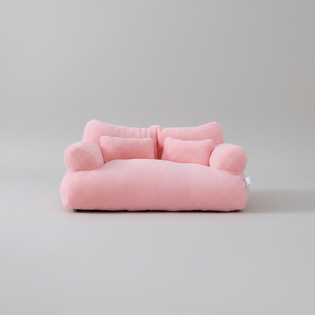Calming Pet Sofa with Raised Sides | Removable Zipper Cover | Cosy Furniture-Style Pet Couch for Naps &amp; Lounging