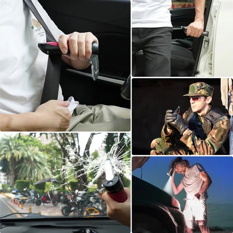 Car Handle Door Assist Portable Emergency Window Breaker with Seatbelt Cutter