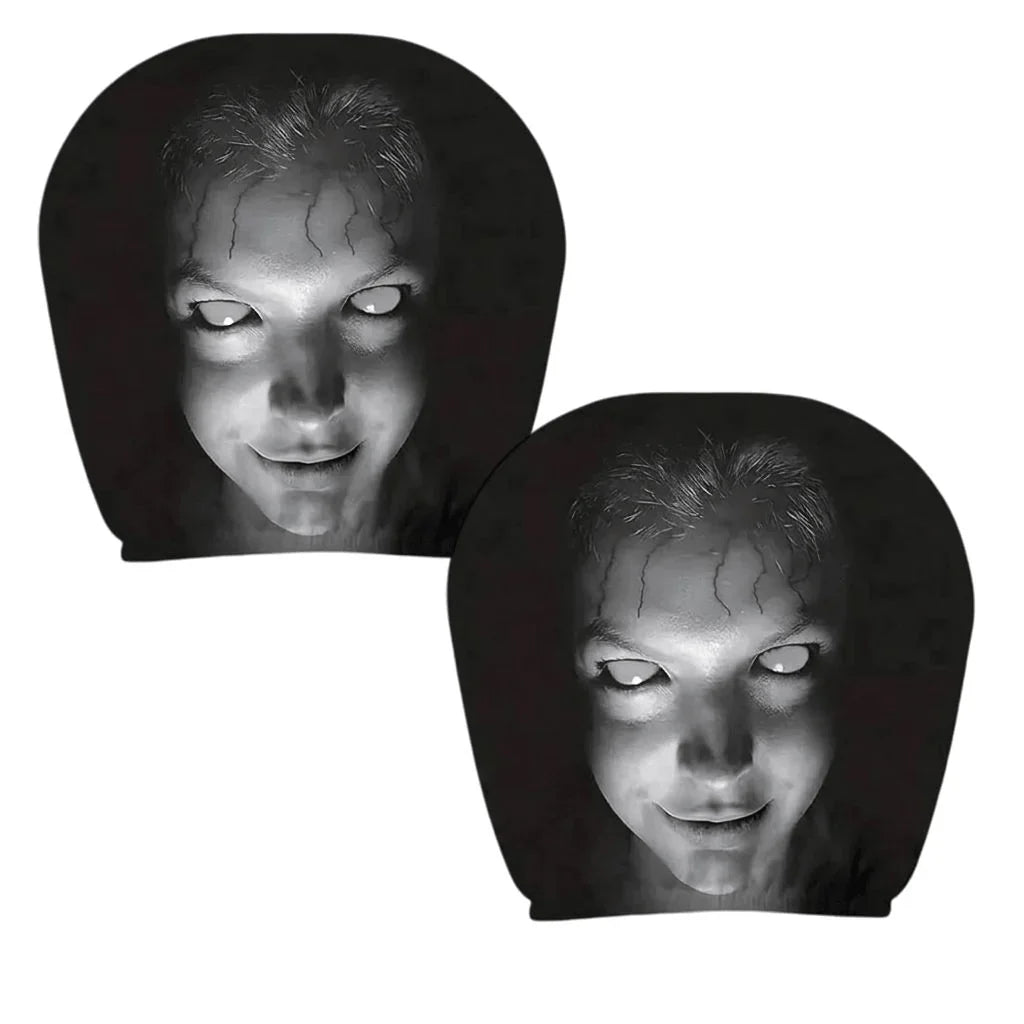 Car Headrest Cover Stretch Fabric | Novelty Design Fits Most Car Headrests | Protects Against Dust and Everyday Marks