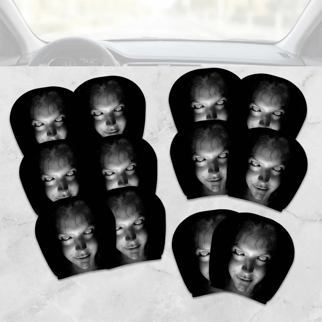 Car Headrest Cover Stretch Fabric | Novelty Design Fits Most Car Headrests | Protects Against Dust and Everyday Marks