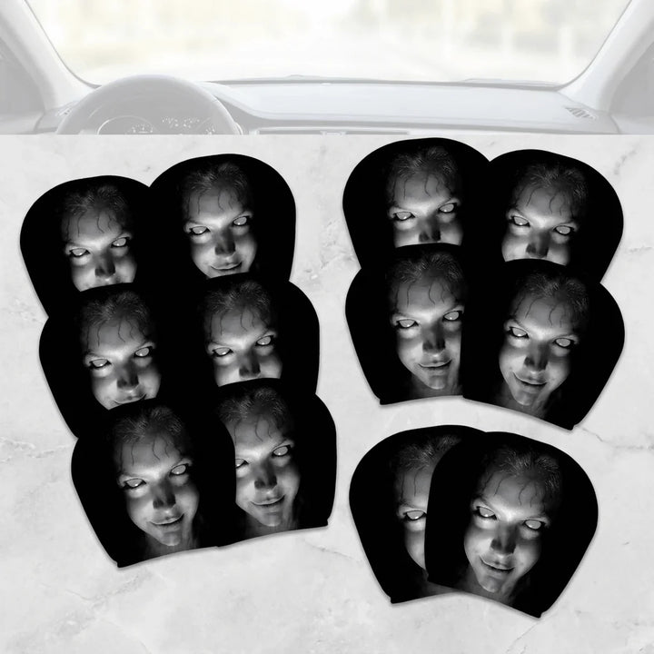 Car Headrest Cover Stretch Fabric | Novelty Design Fits Most Car Headrests | Protects Against Dust and Everyday Marks