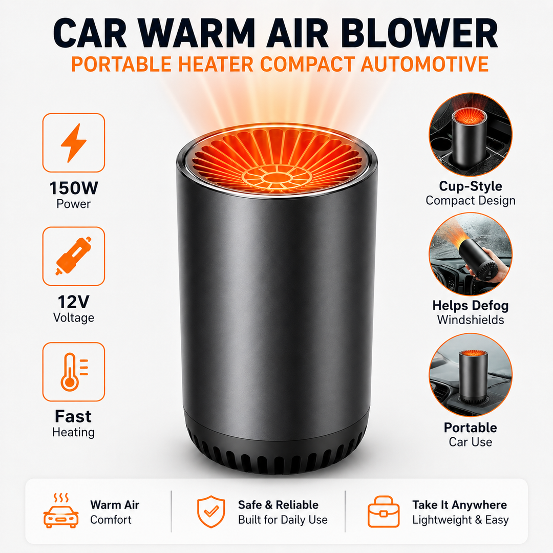 Car Warm Air Blower 12V 150W | Fast Heating Compact Cup-Shape Design | Clears Foggy Windscreens for Cold Weather Driving 5