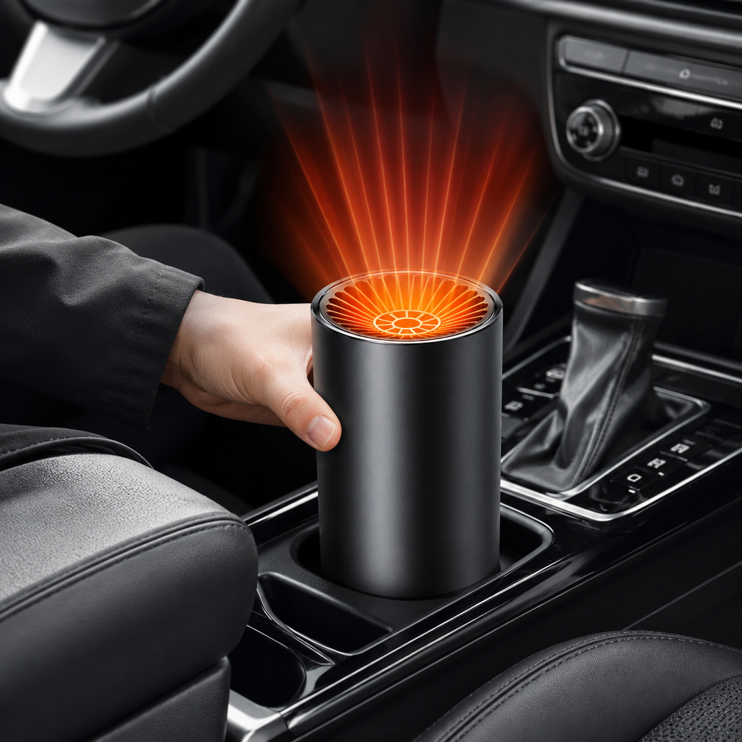 Car Warm Air Blower 12V 150W | Fast Heating Compact Cup-Shape Design | Clears Foggy Windscreens for Cold Weather Driving 1