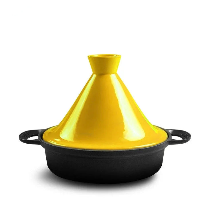 Cast Iron Tagine | 26cm Enamelled Base with Conical Ceramic Lid
