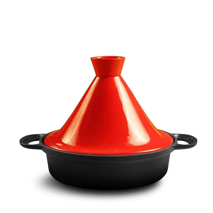 Cast Iron Tagine | 26cm Enamelled Base with Conical Ceramic Lid