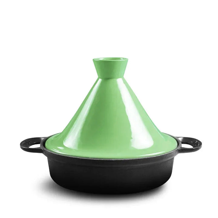 Cast Iron Tagine | 26cm Enamelled Base with Conical Ceramic Lid