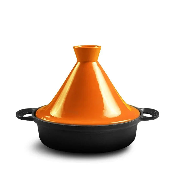 Cast Iron Tagine | 26cm Enamelled Base with Conical Ceramic Lid