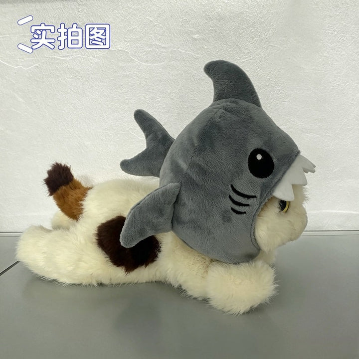 Cat Costume Hat Shark Embroidered Padded Adjustable with Hook-and-Loop Strap