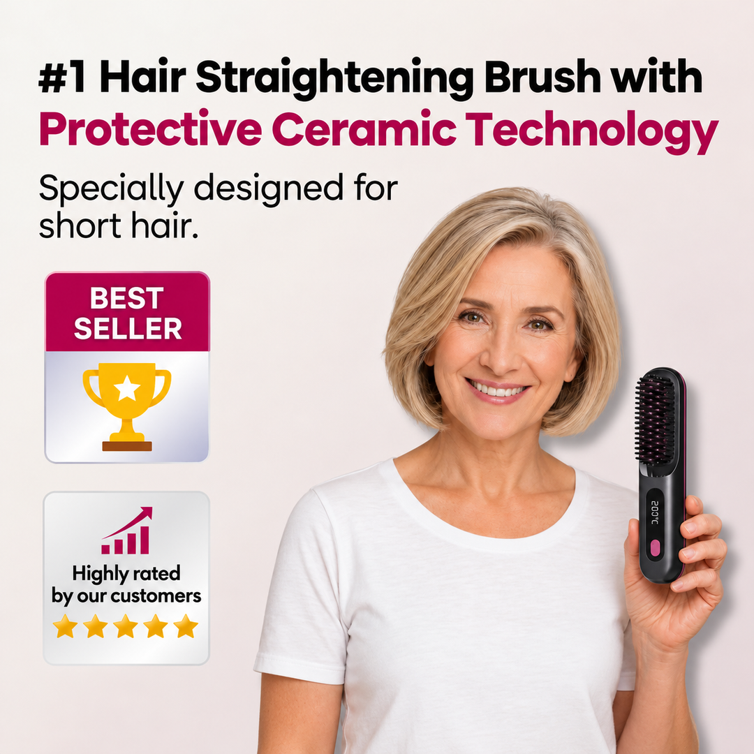 Ceramic Heated Styling Brush for Short Hair Volume Control