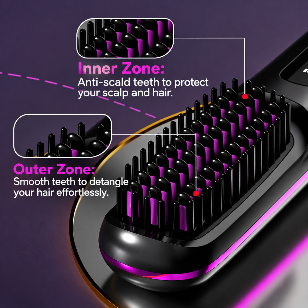 Ceramic Heated Styling Brush for Short Hair Volume Control