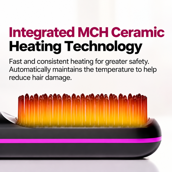Ceramic Heated Styling Brush for Short Hair Volume Control