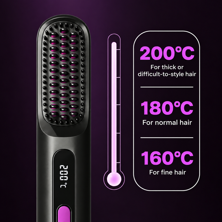 Ceramic Heated Styling Brush for Short Hair Volume Control